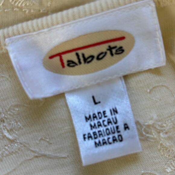 Talbots Yellow Embroidered T-Shirt Size Large Casual Minimalist Streetwear - Picture 8 of 12
